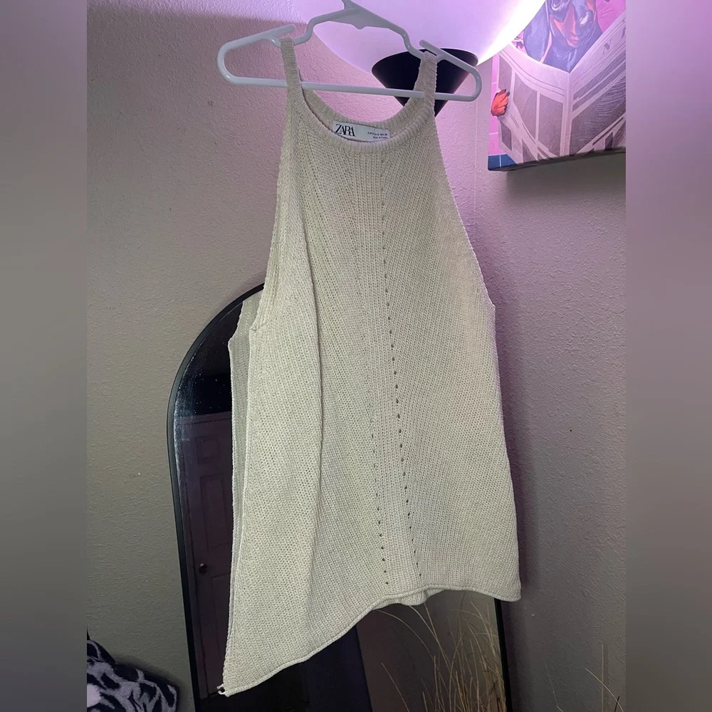 Zara Cream Knit Tank Top